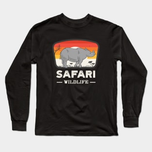 Safari Wildlife Rhinoceros Animal Lover Long Sleeve T-Shirt